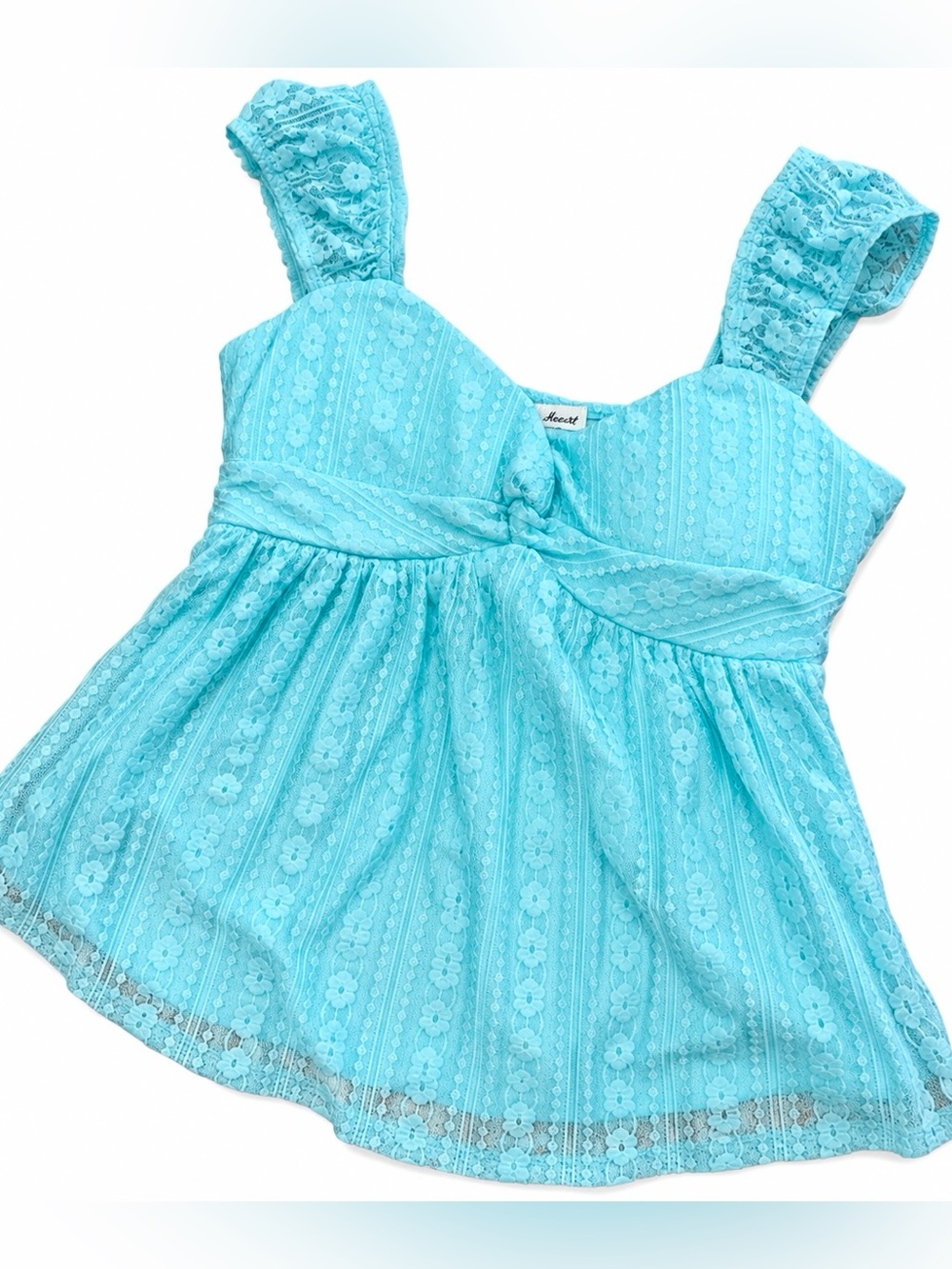 Derek Heart Aqua Lace Tank Top